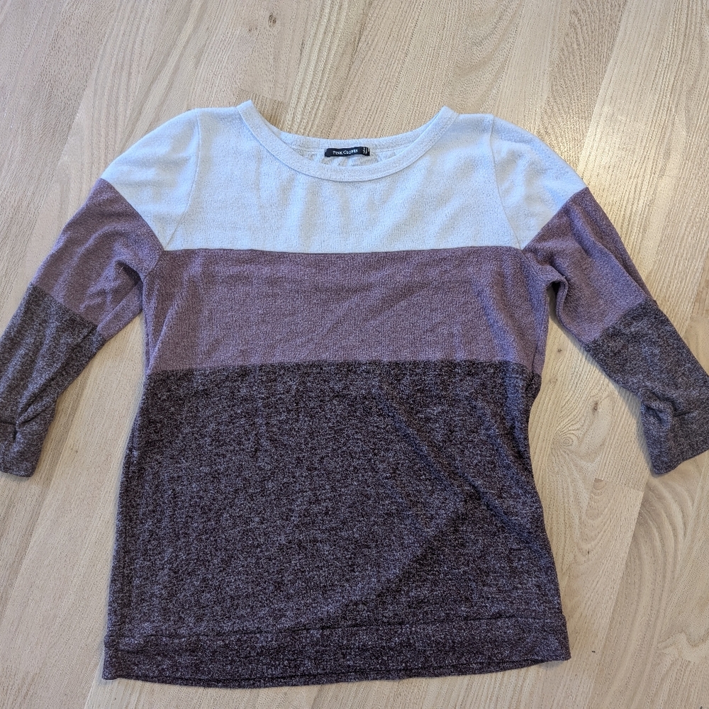 Pink Clover Colorblock Sweater Top